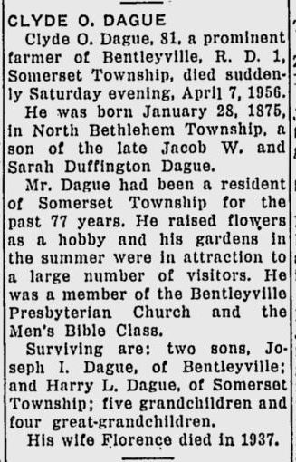 Clyde O. Dague obit